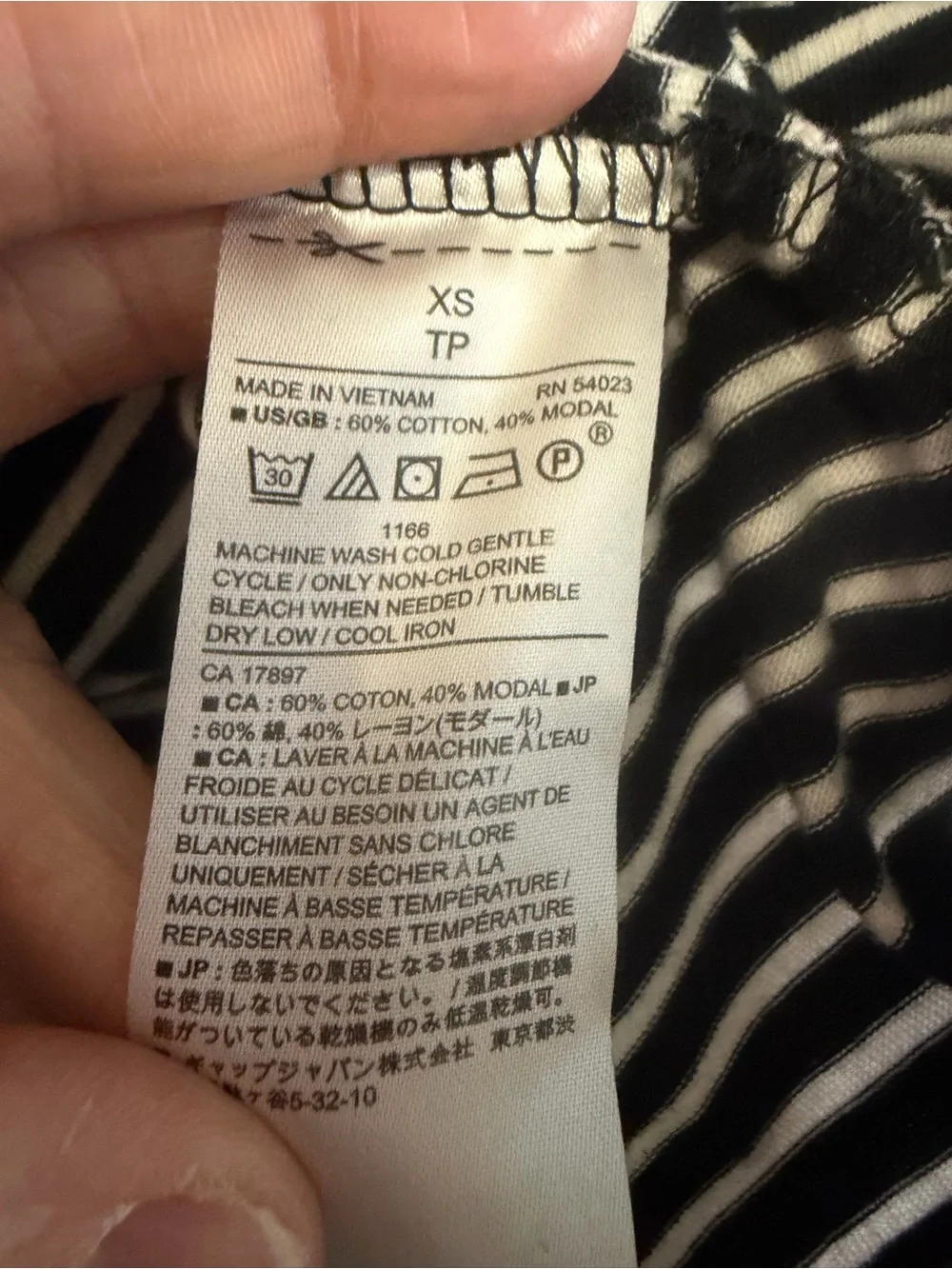 Banana Republic Black & White Striped Puff-Sleeve Top size XS